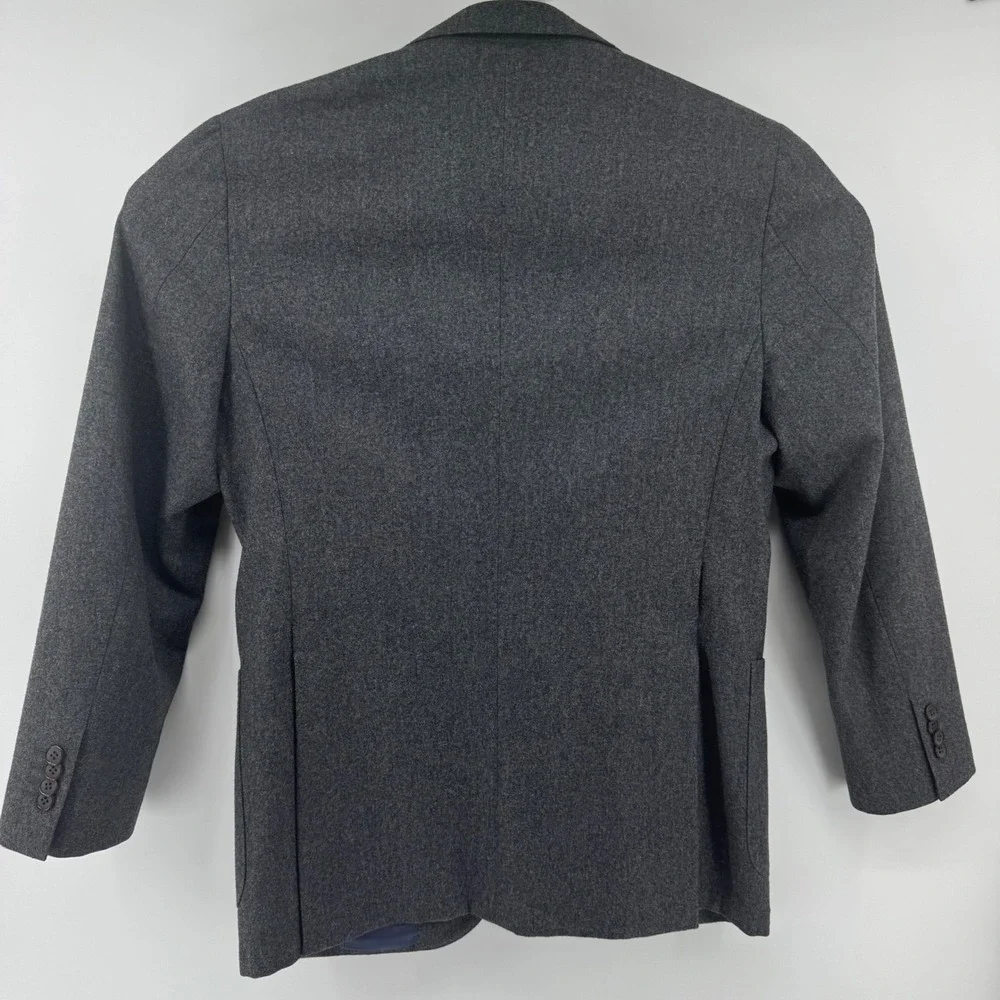 Suitsupply Havana Slim Fit Charcoal Grey Wool Flannel Sport Coat Blazer 38R 48